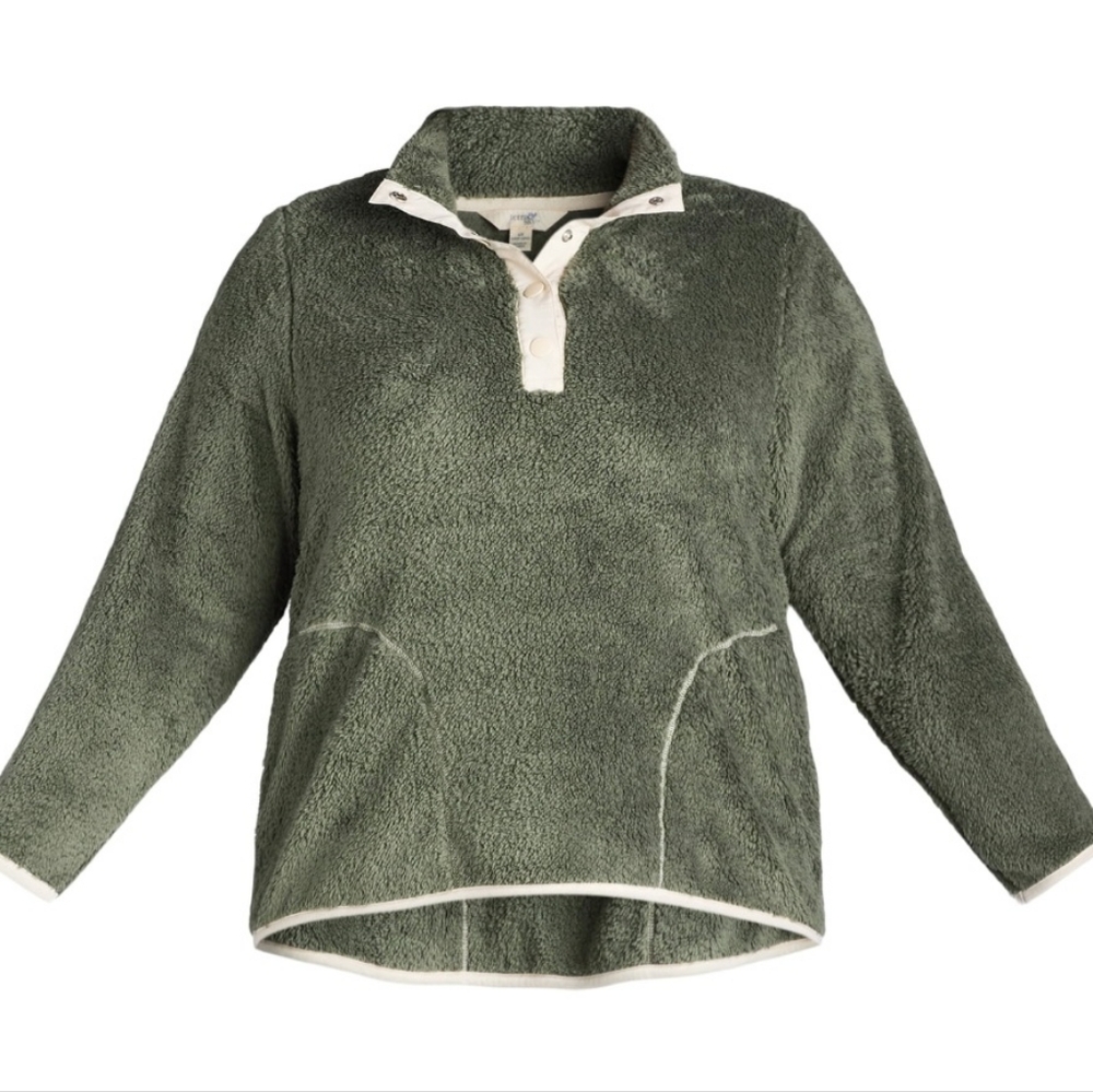 Terra & Sky Plus 4x 28W-30W Quarter Snap Fleece Jacket NWT